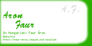 aron faur business card