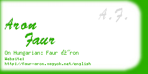 aron faur business card